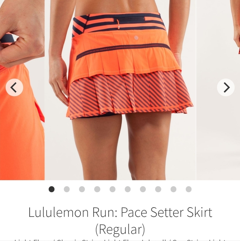 Lululemon Athletica Orange and Navy Skirt